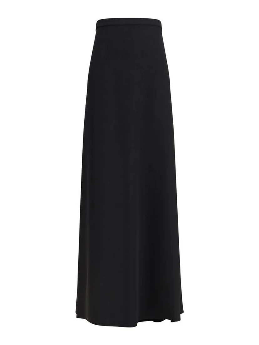 Black Silk Long Skirt