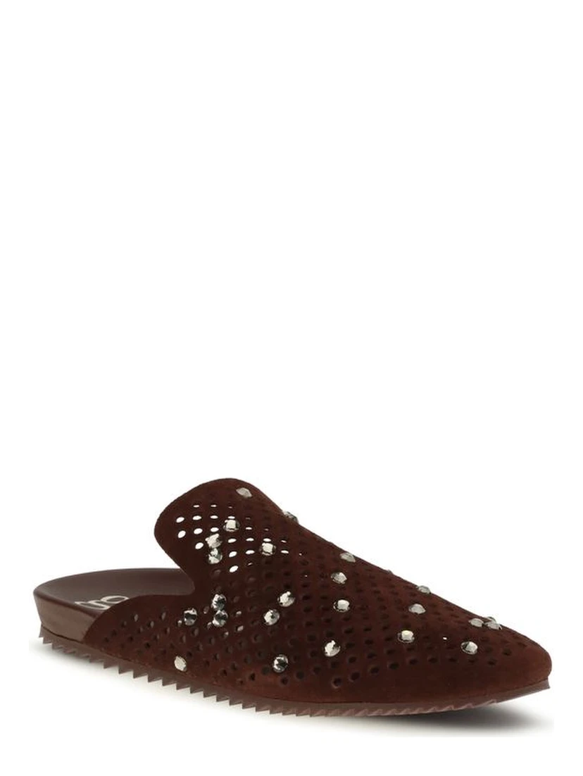 Brown Calf Leather Bos Taurus Mules