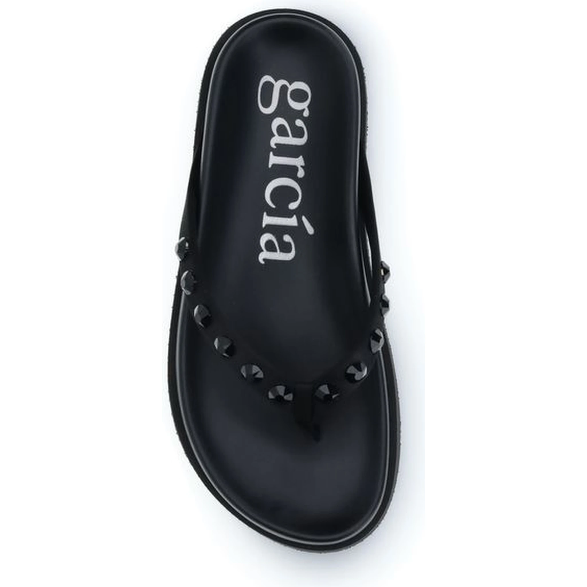 Black Rubber Flip-Flop Sandals