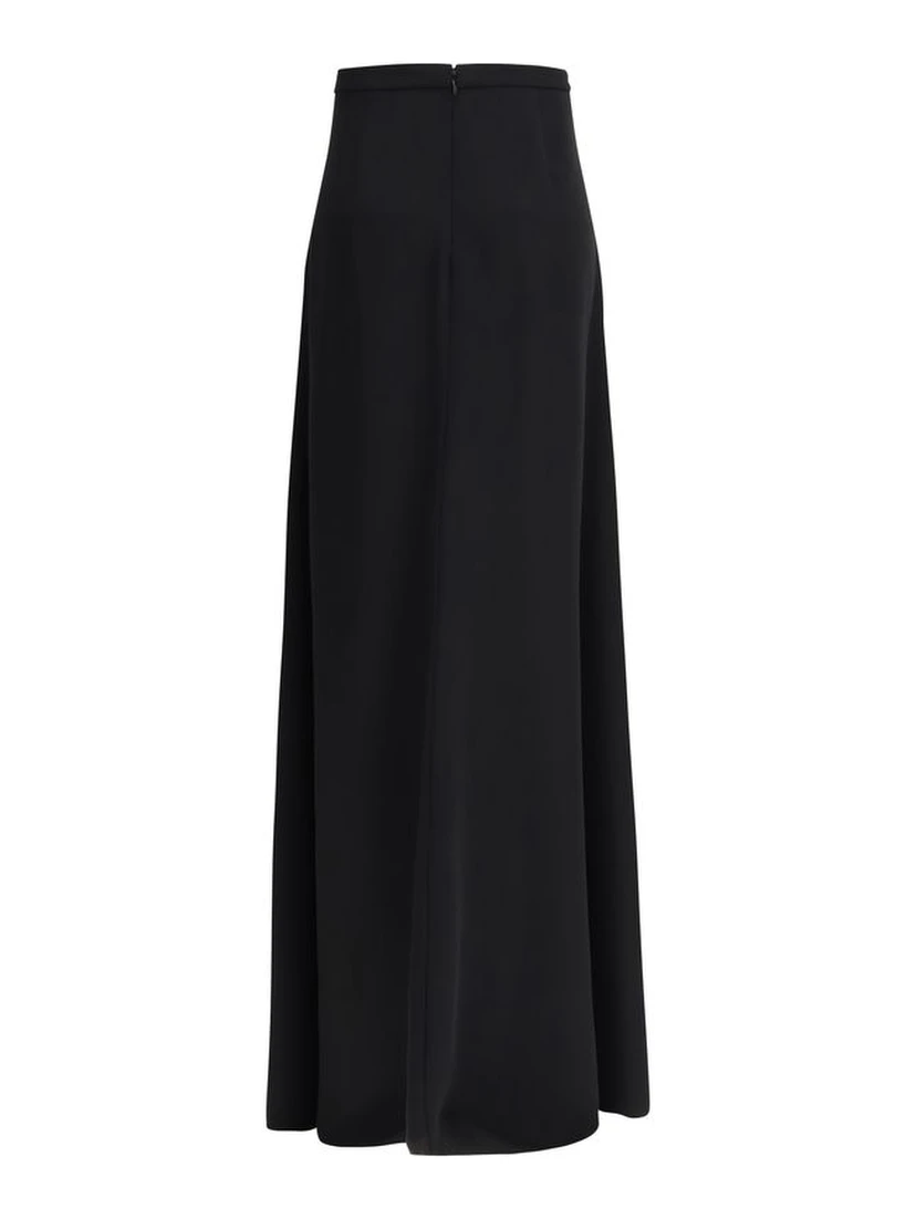 Black Silk Long Skirt