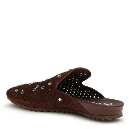 Brown Calf Leather Bos Taurus Mules