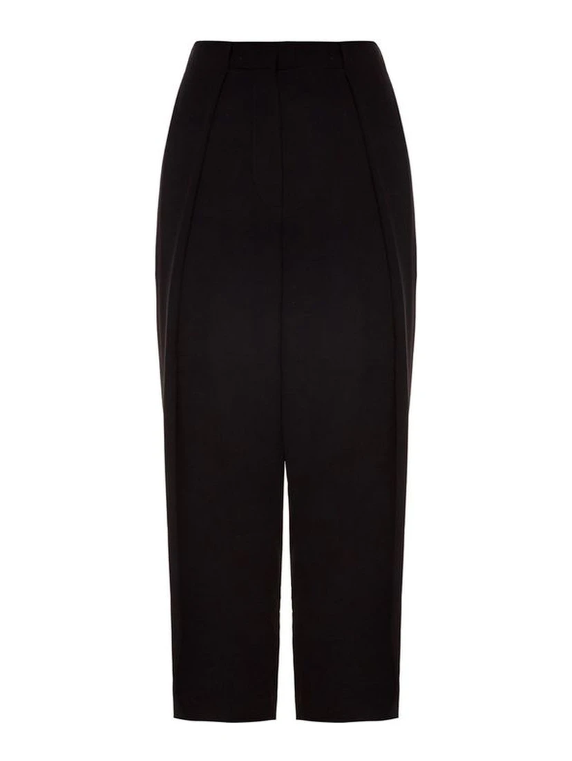 Black Viscose Casual Pants