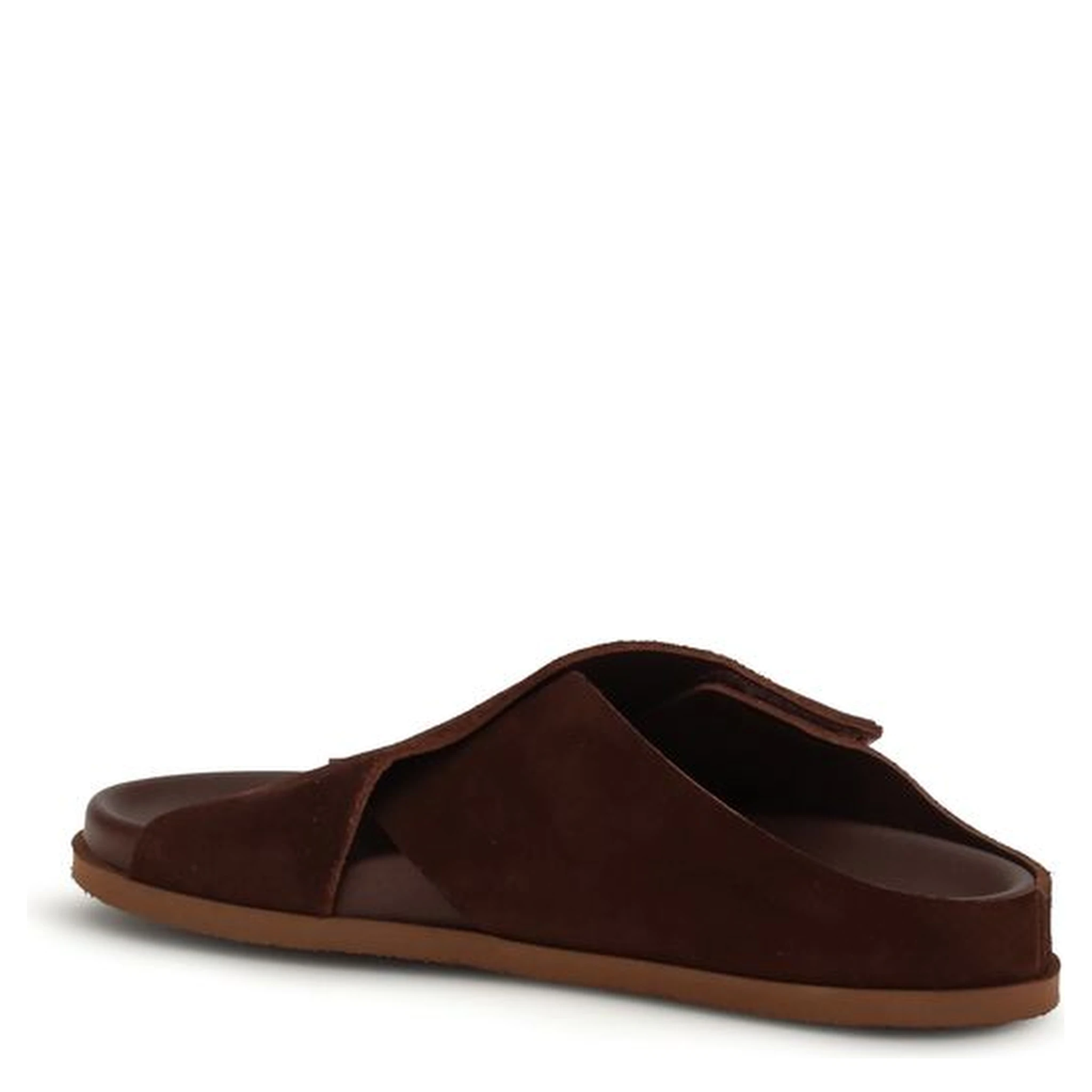 Brown Velvet Flat Sandals