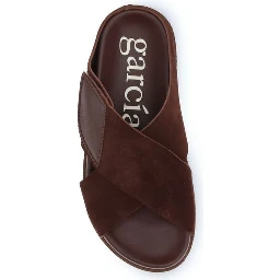 Brown Velvet Flat Sandals