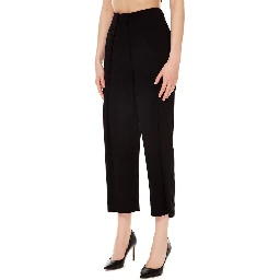Black Viscose Casual Pants