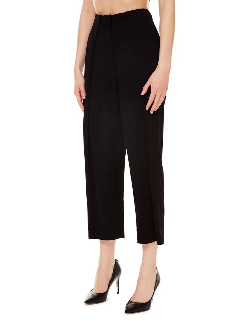 Black Viscose Casual Pants