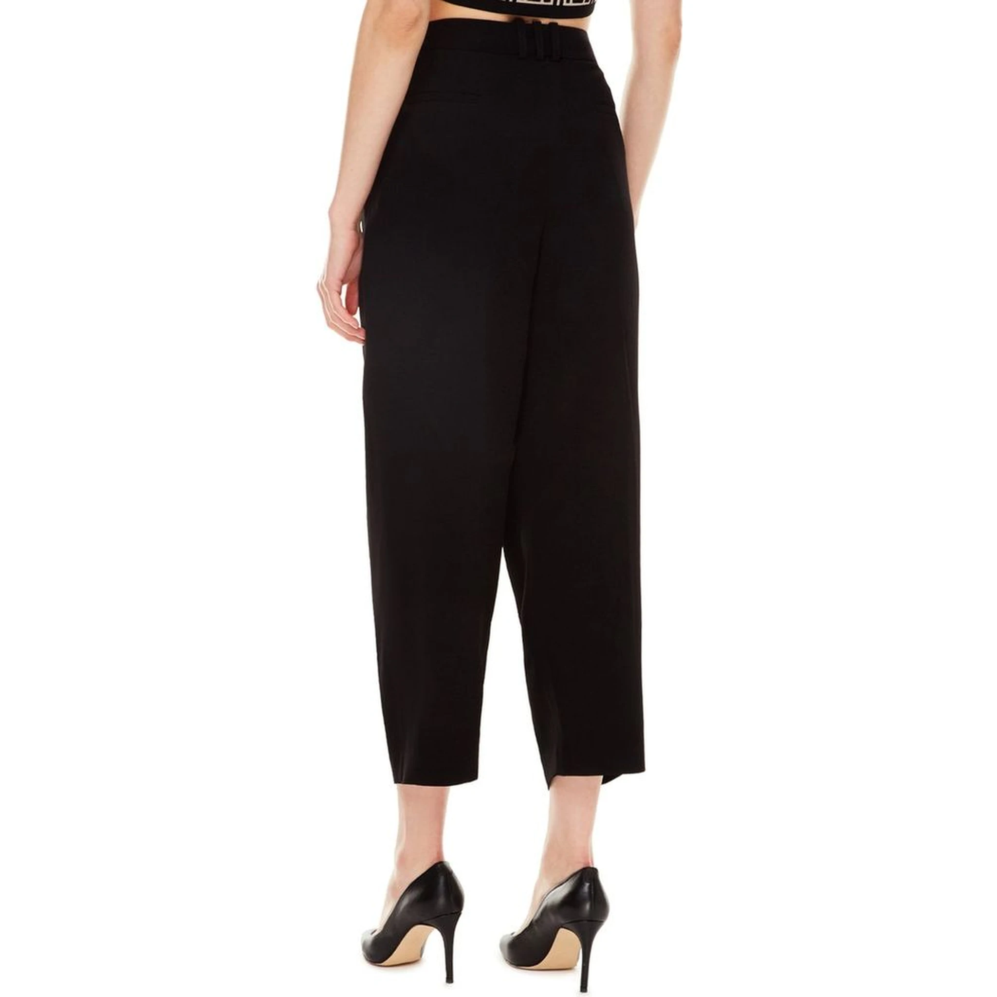 Black Viscose Casual Pants
