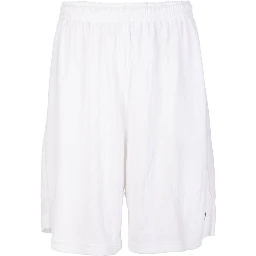 White Polyester Bermuda Shorts