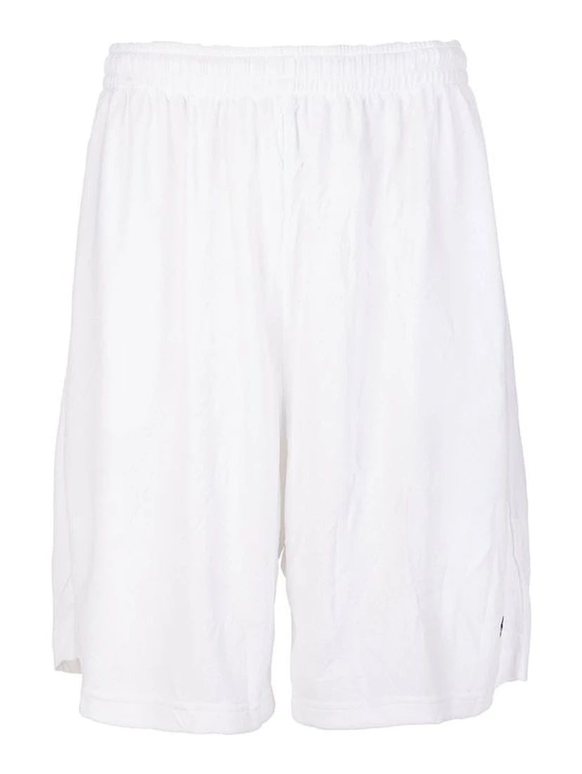 White Polyester Bermuda Shorts