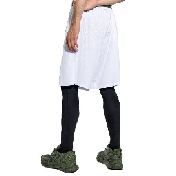 White Polyester Bermuda Shorts