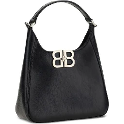 حقيبة كتف من جلد الخروف الأسود