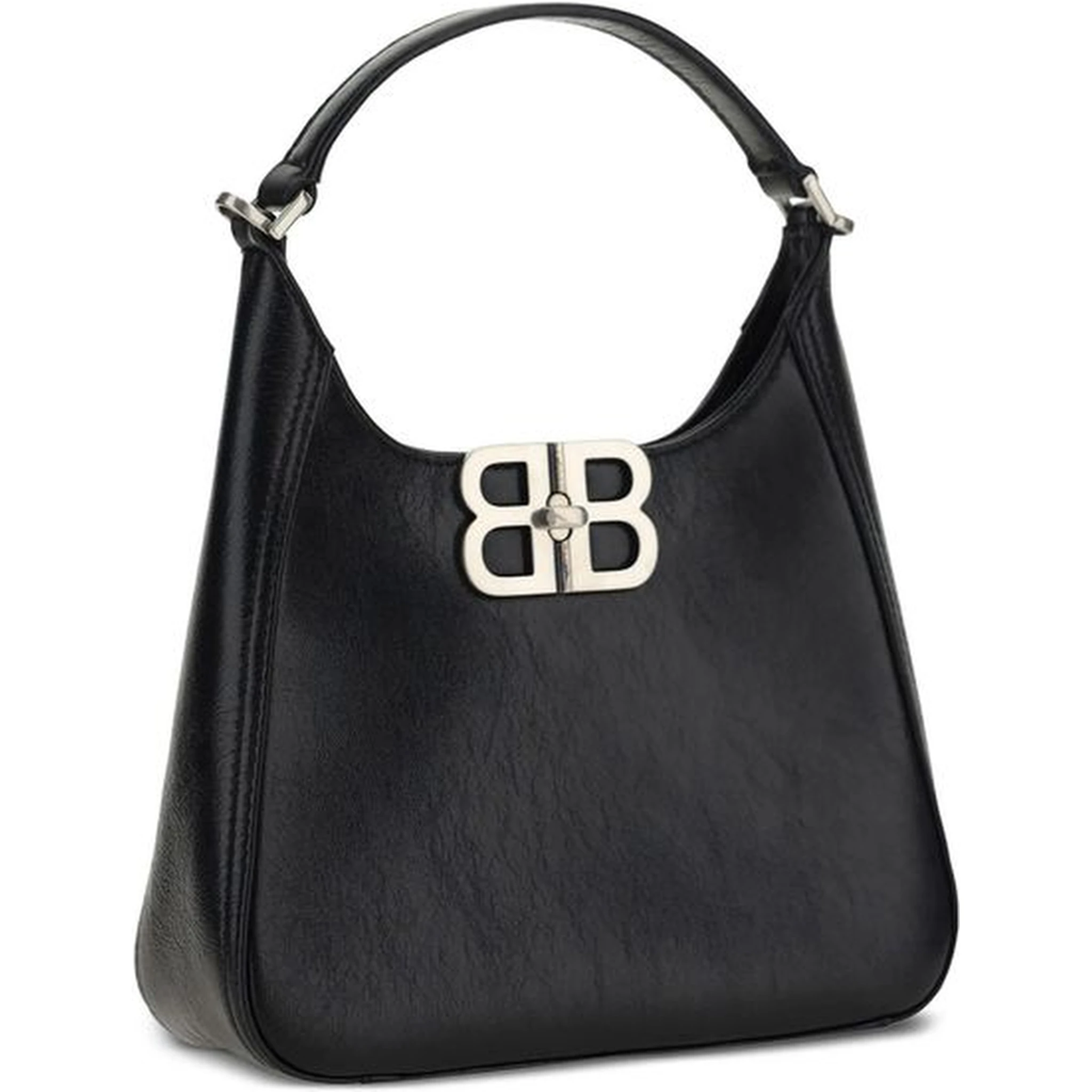 حقيبة كتف من جلد الخروف الأسود