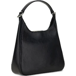 حقيبة كتف من جلد الخروف الأسود