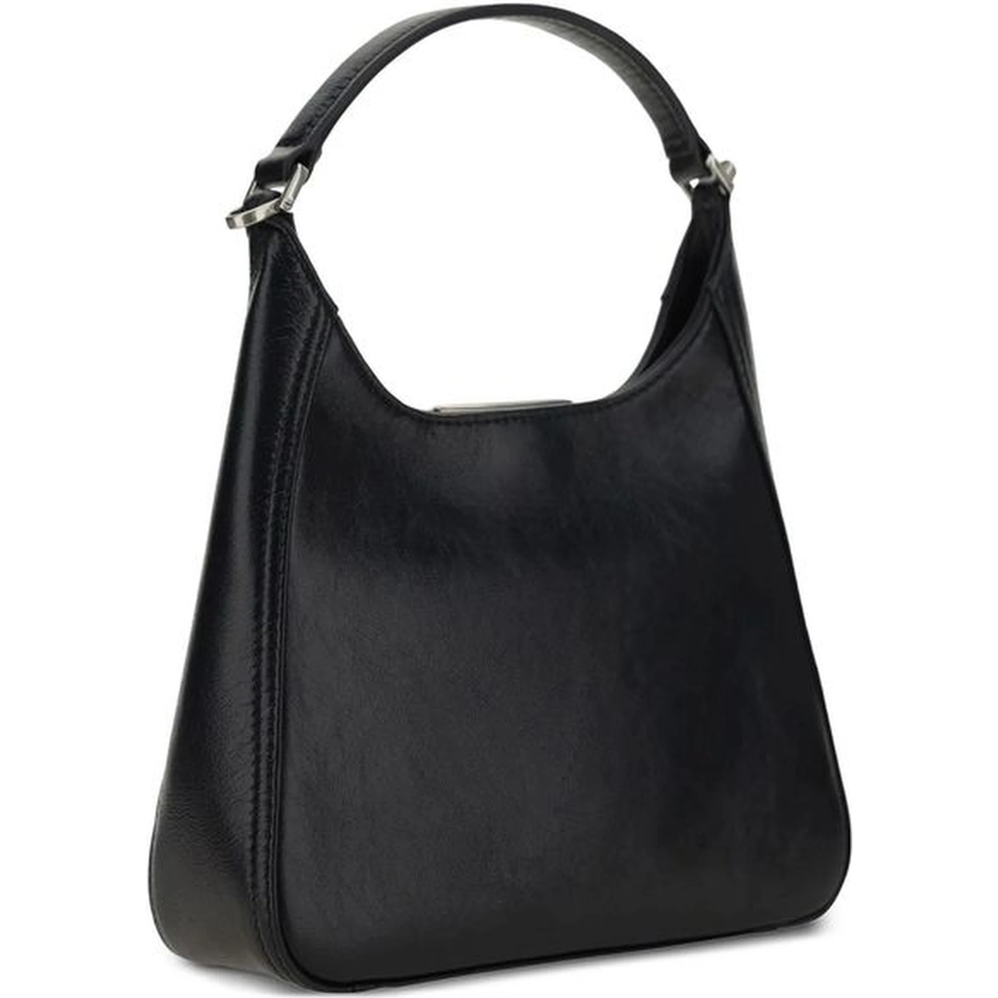 حقيبة كتف من جلد الخروف الأسود