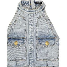 Blue Cotton Casual Dress