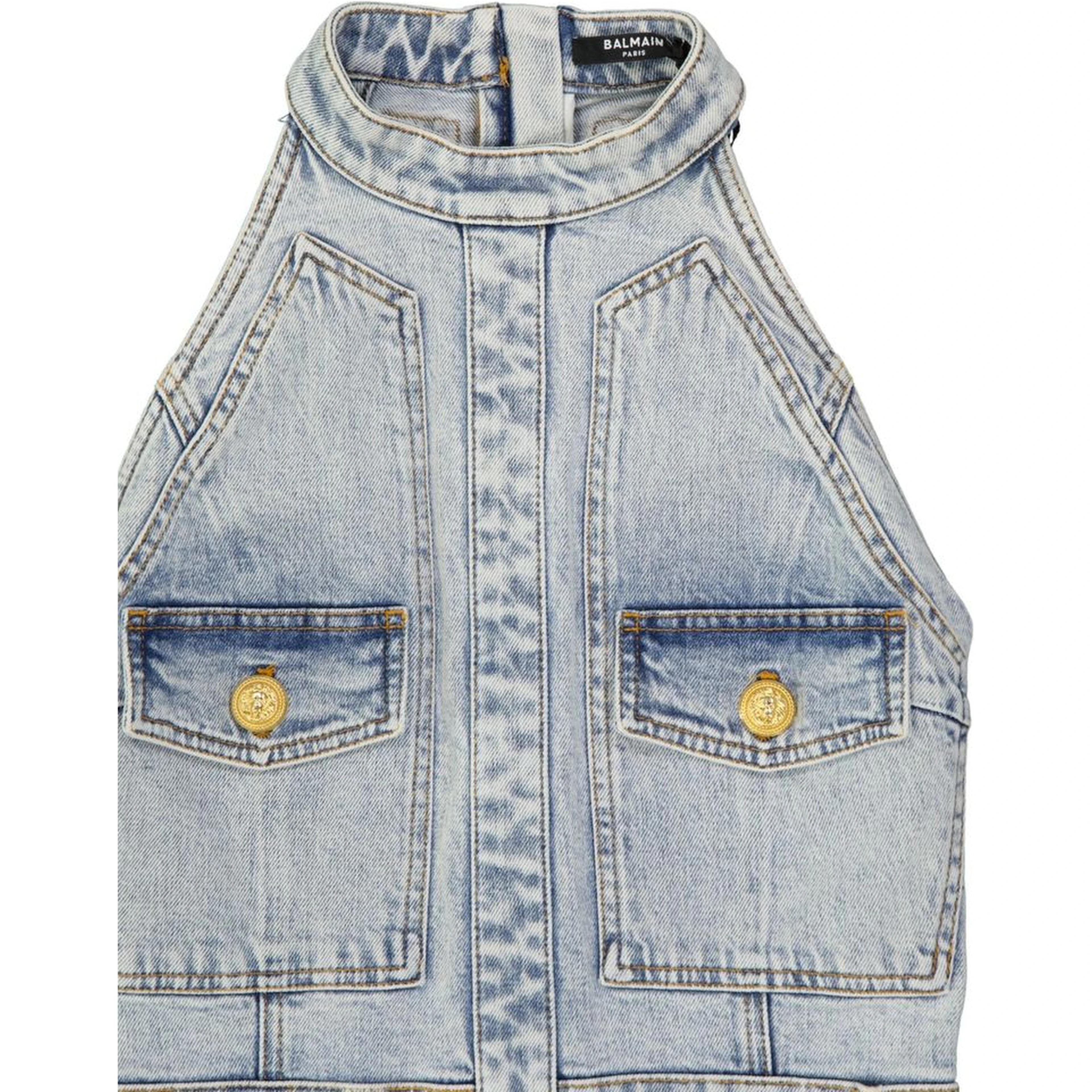 Blue Cotton Casual Dress