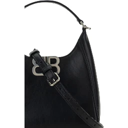 حقيبة كتف من جلد الخروف الأسود