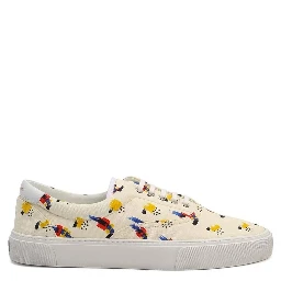 White Canvas Low Top Sneakers
