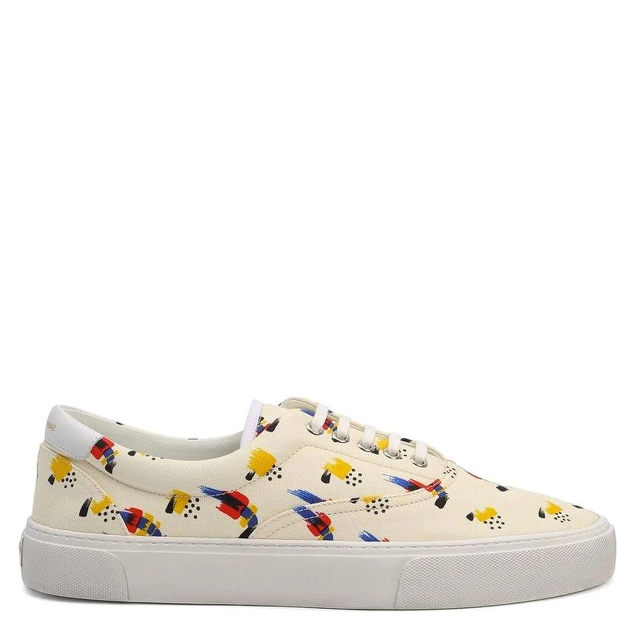 White Canvas Low Top Sneakers