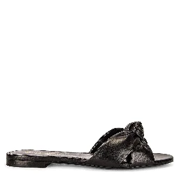 Black Calfskin Slides