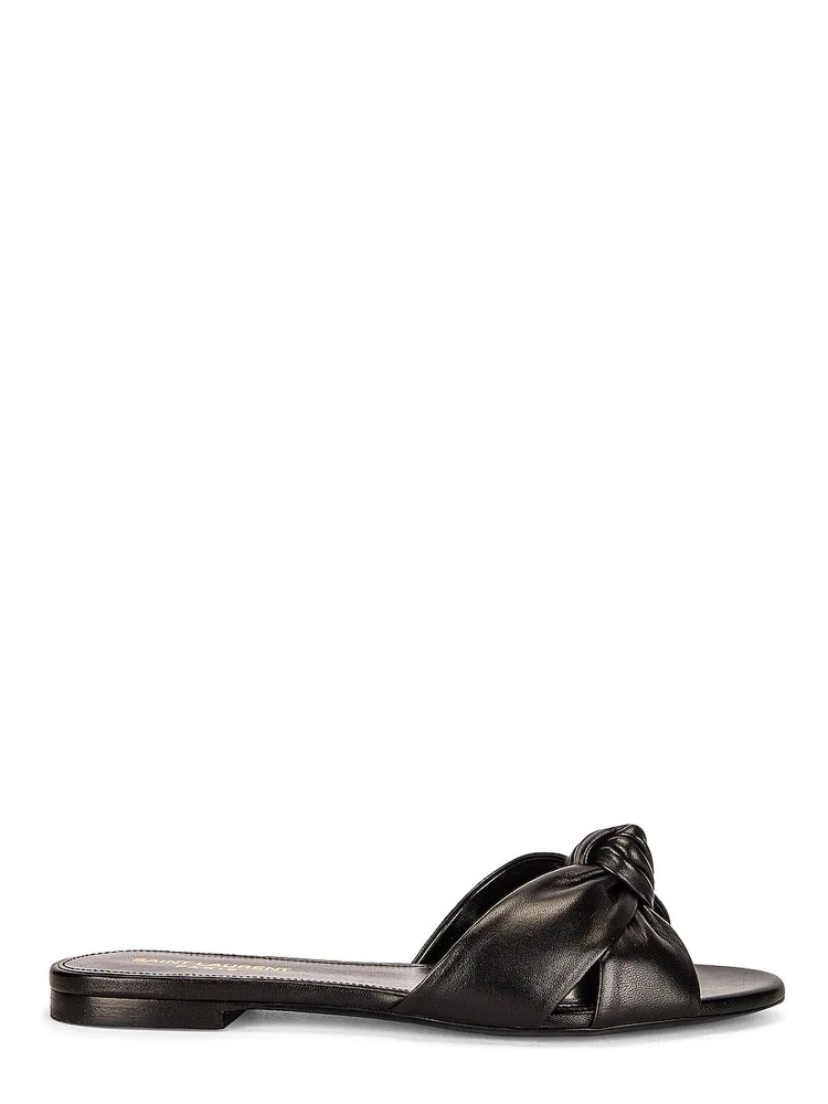 Black Calfskin Slides