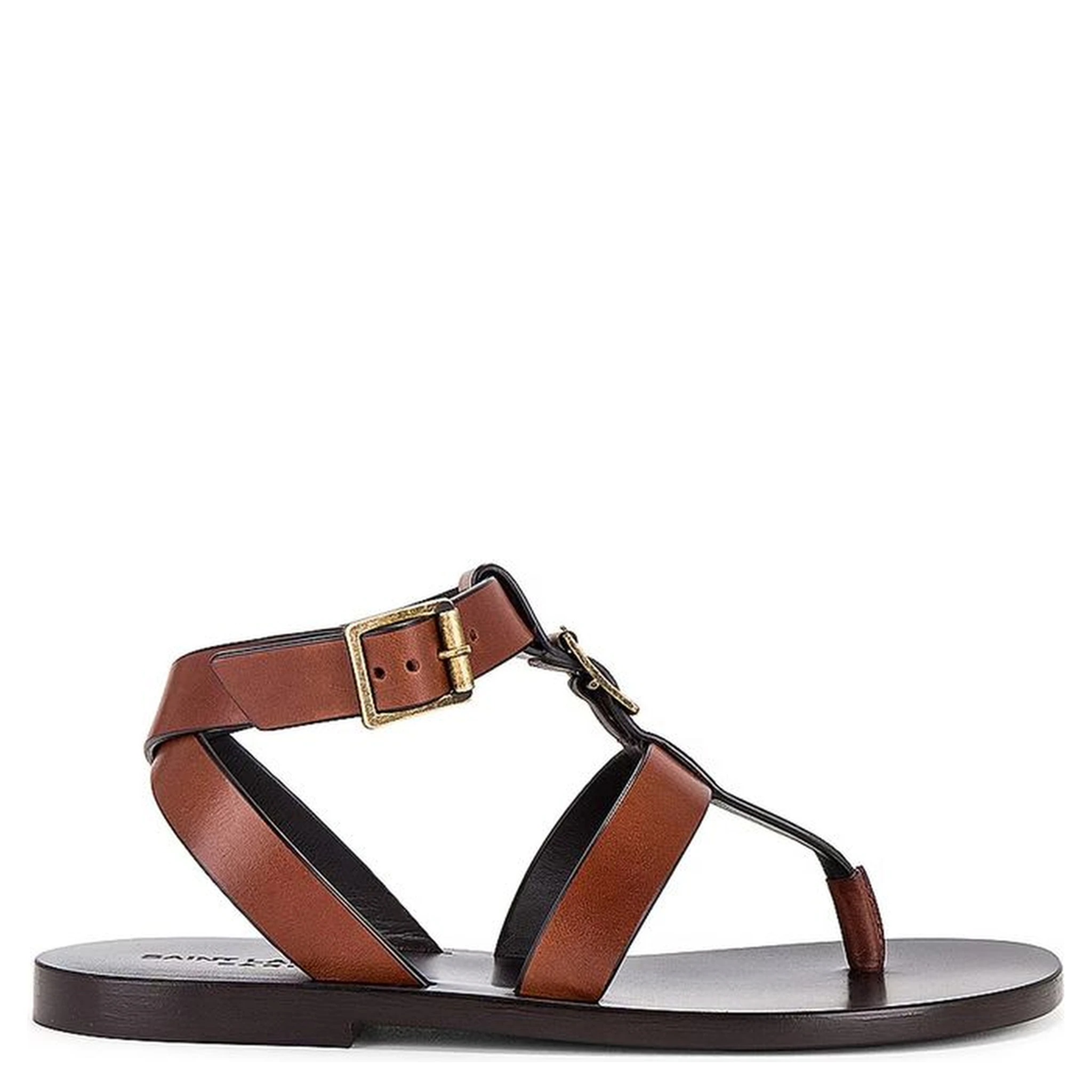 Brown Calfskin Flip-Flop Sandals