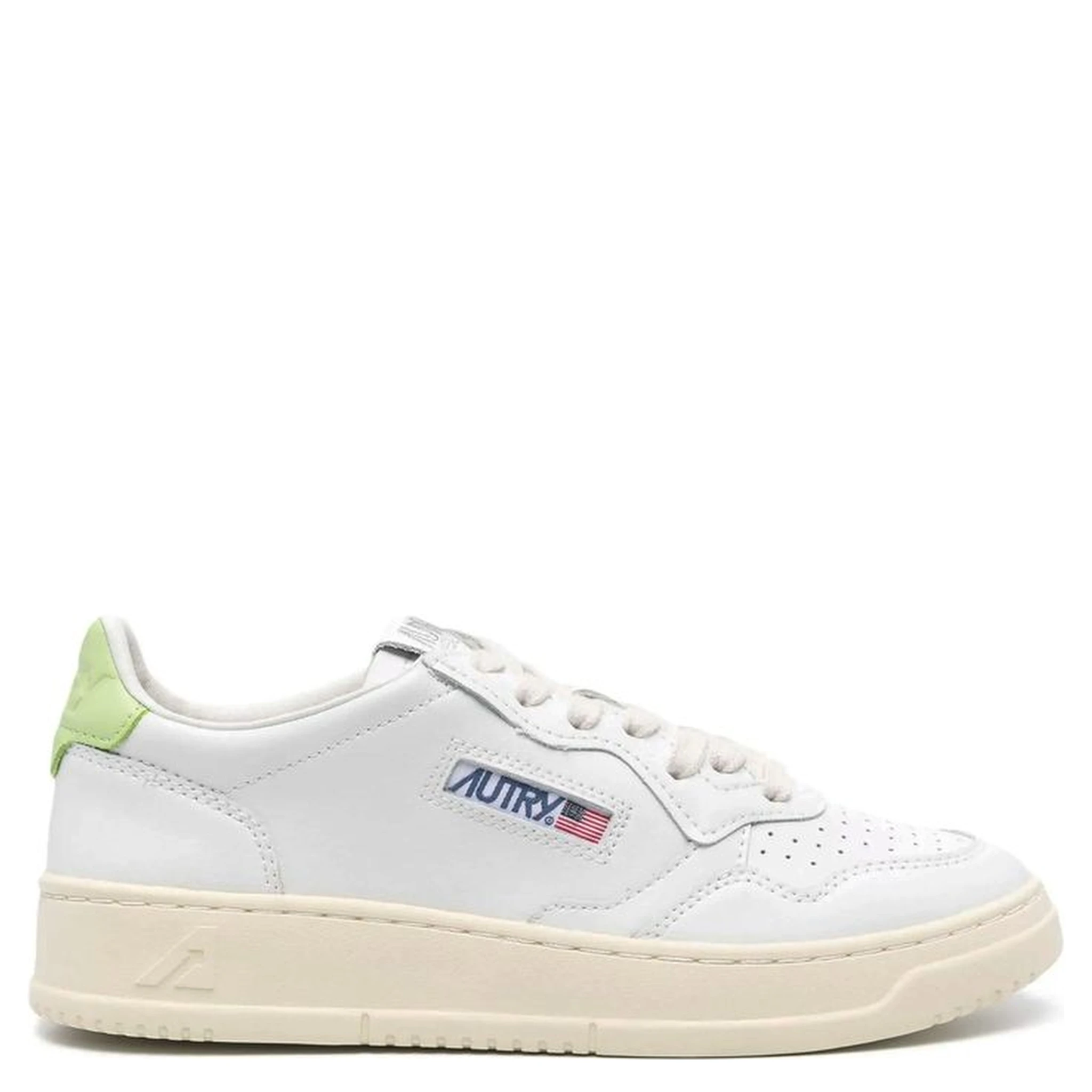 White Leather Low Top Sneakers