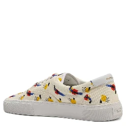 White Canvas Low Top Sneakers