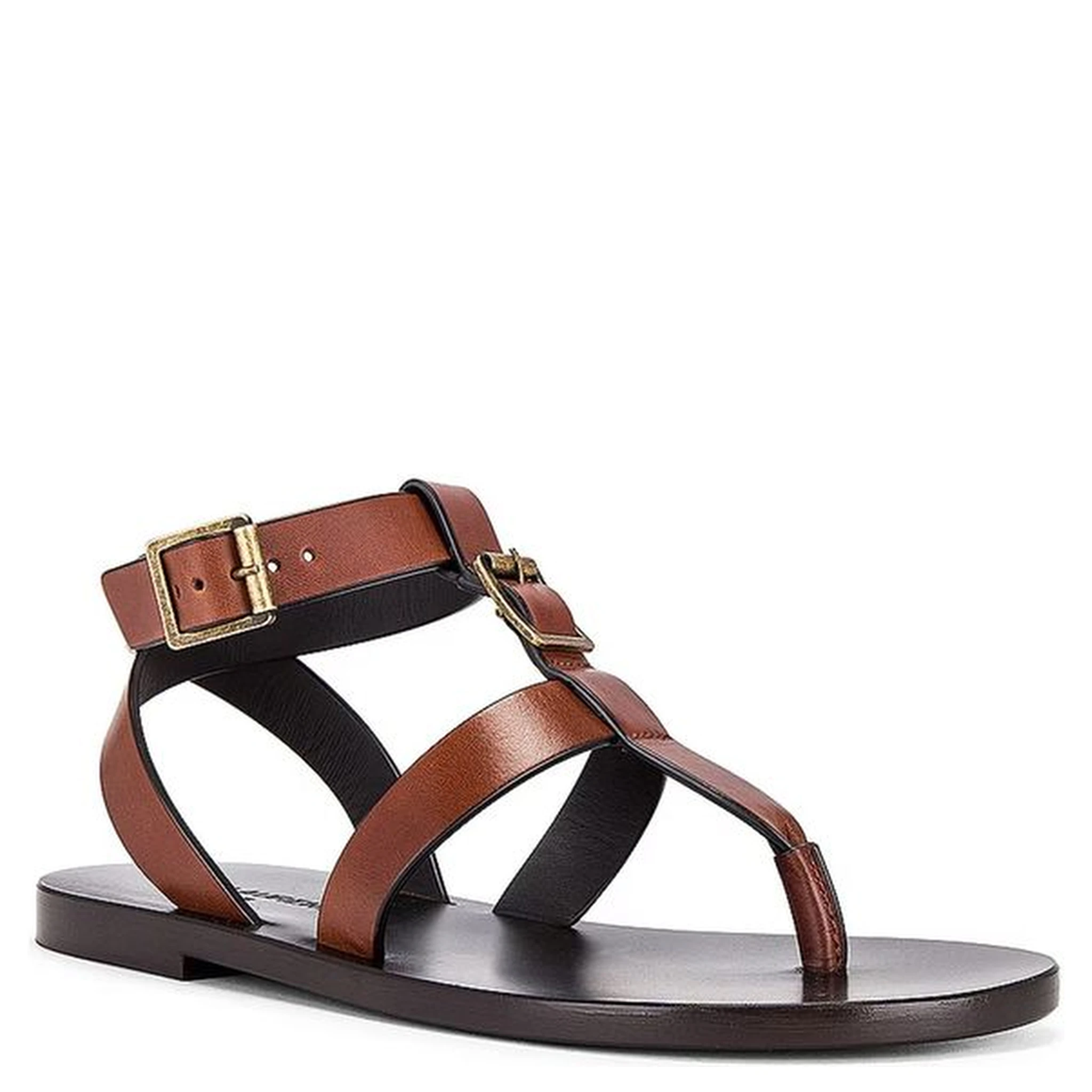 Brown Calfskin Flip-Flop Sandals