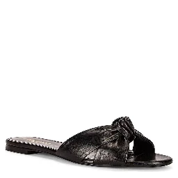 Black Calfskin Slides