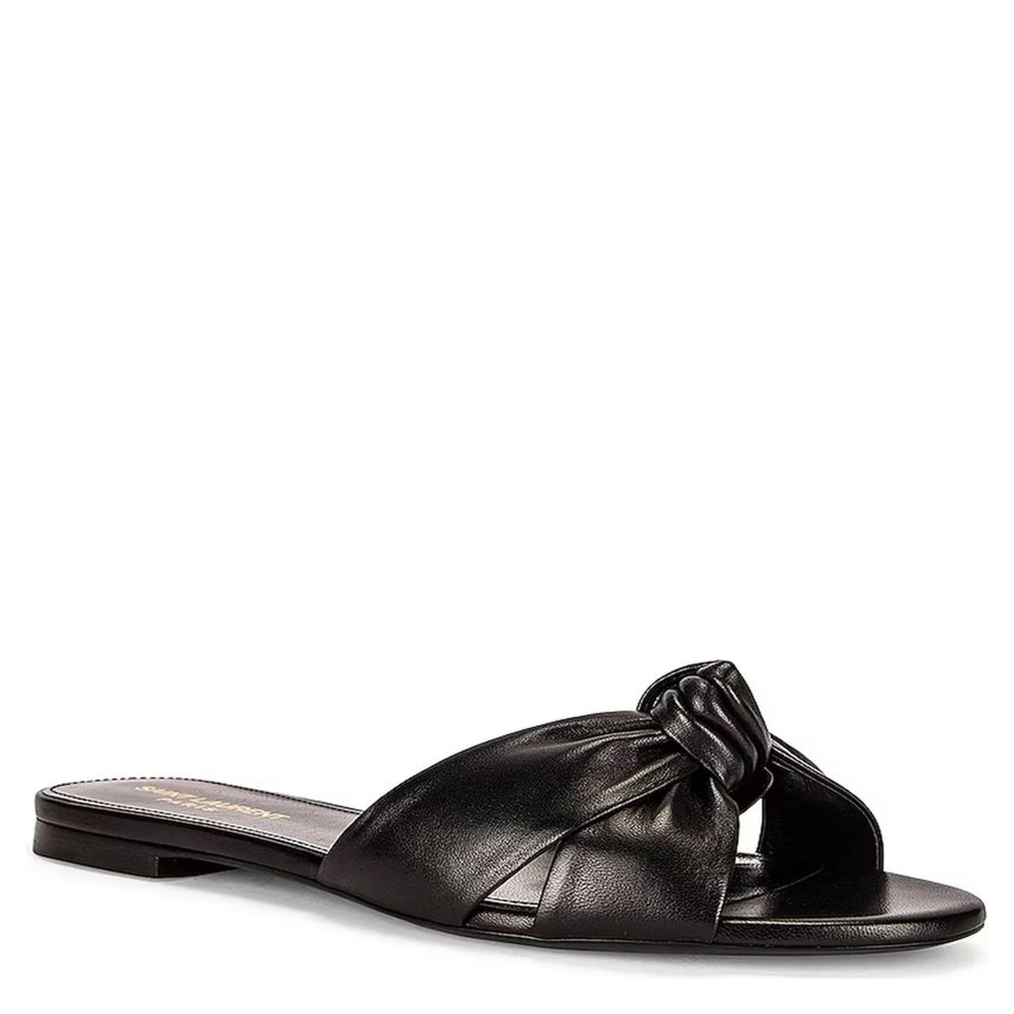 Black Calfskin Slides