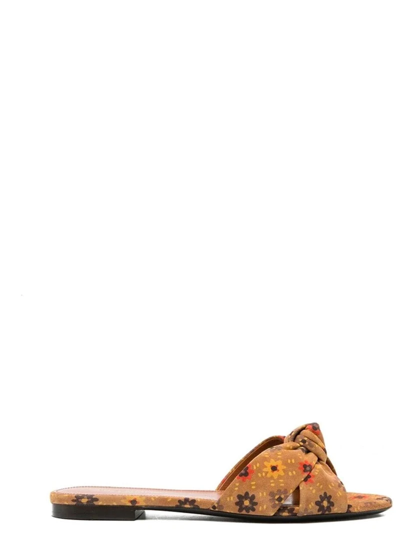 Brown Leather Slides