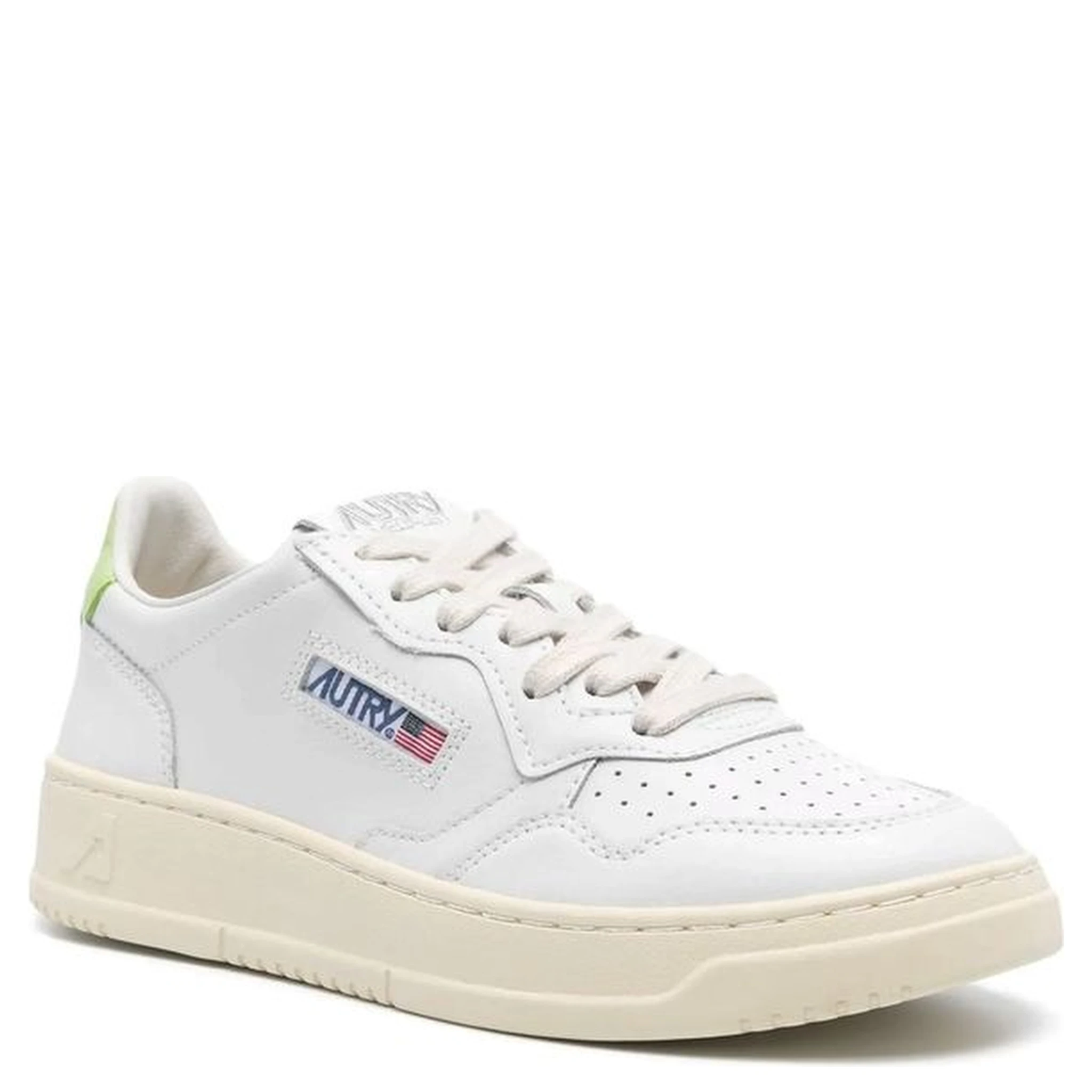White Leather Low Top Sneakers