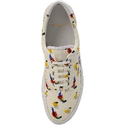 White Canvas Low Top Sneakers