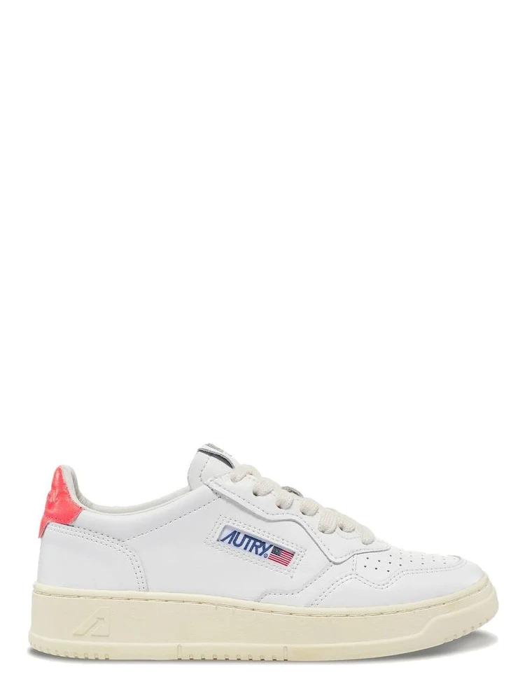 White Leather Low Top Sneakers