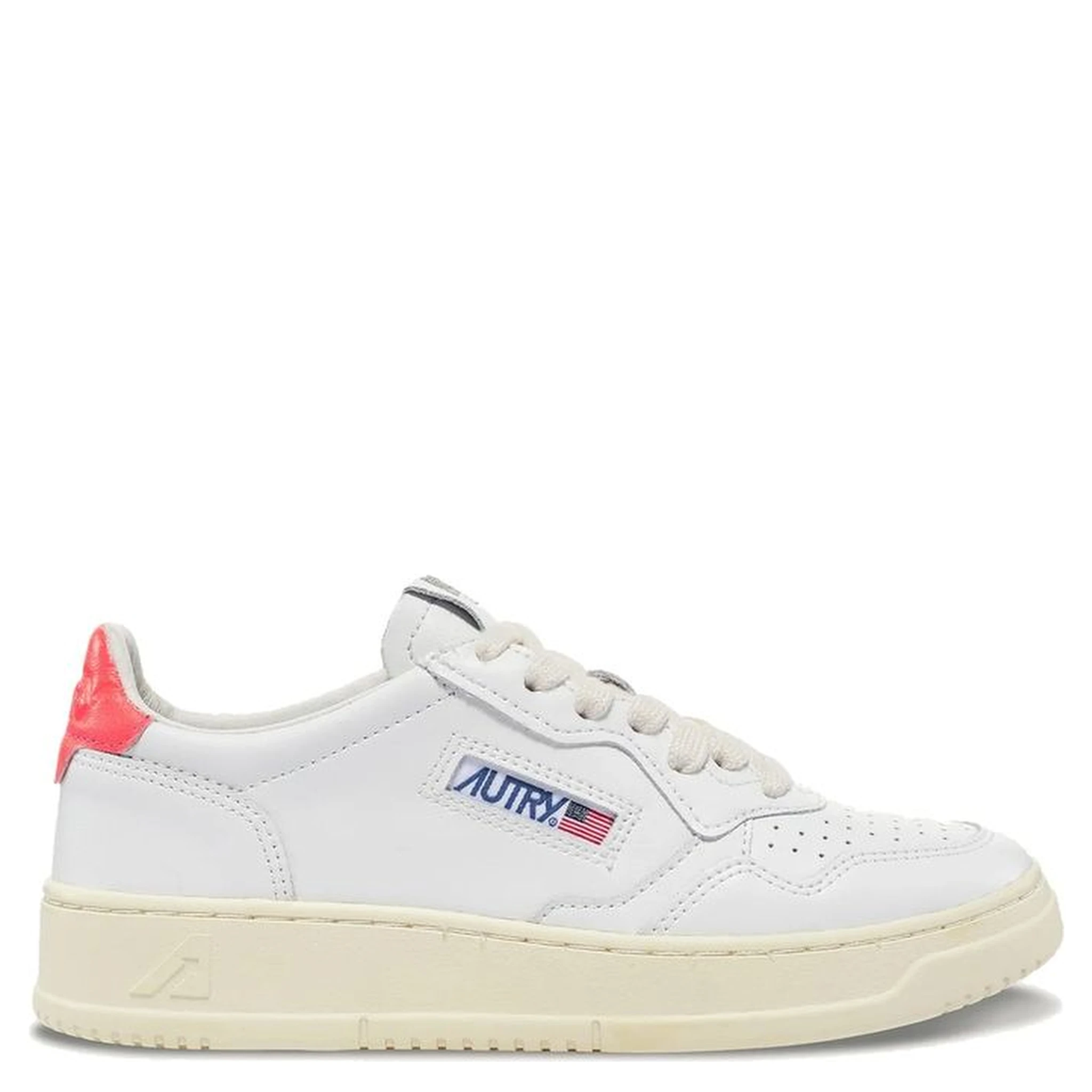 White Leather Low Top Sneakers