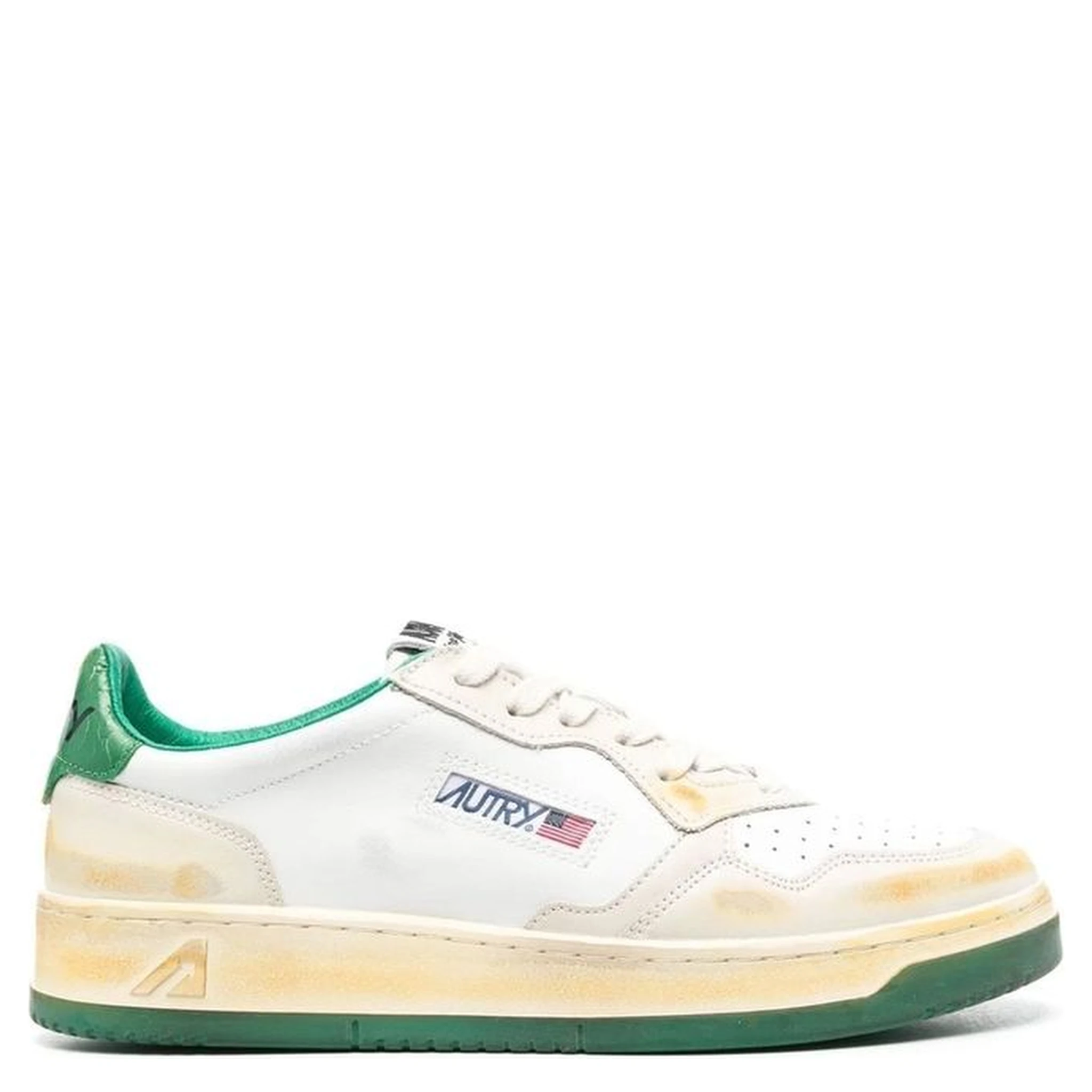 White Leather Low Top Sneakers