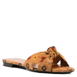 Brown Leather Slides