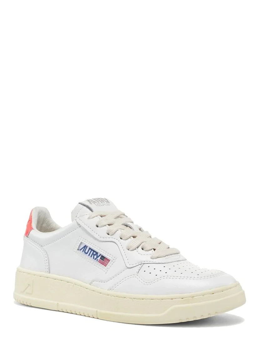 White Leather Low Top Sneakers