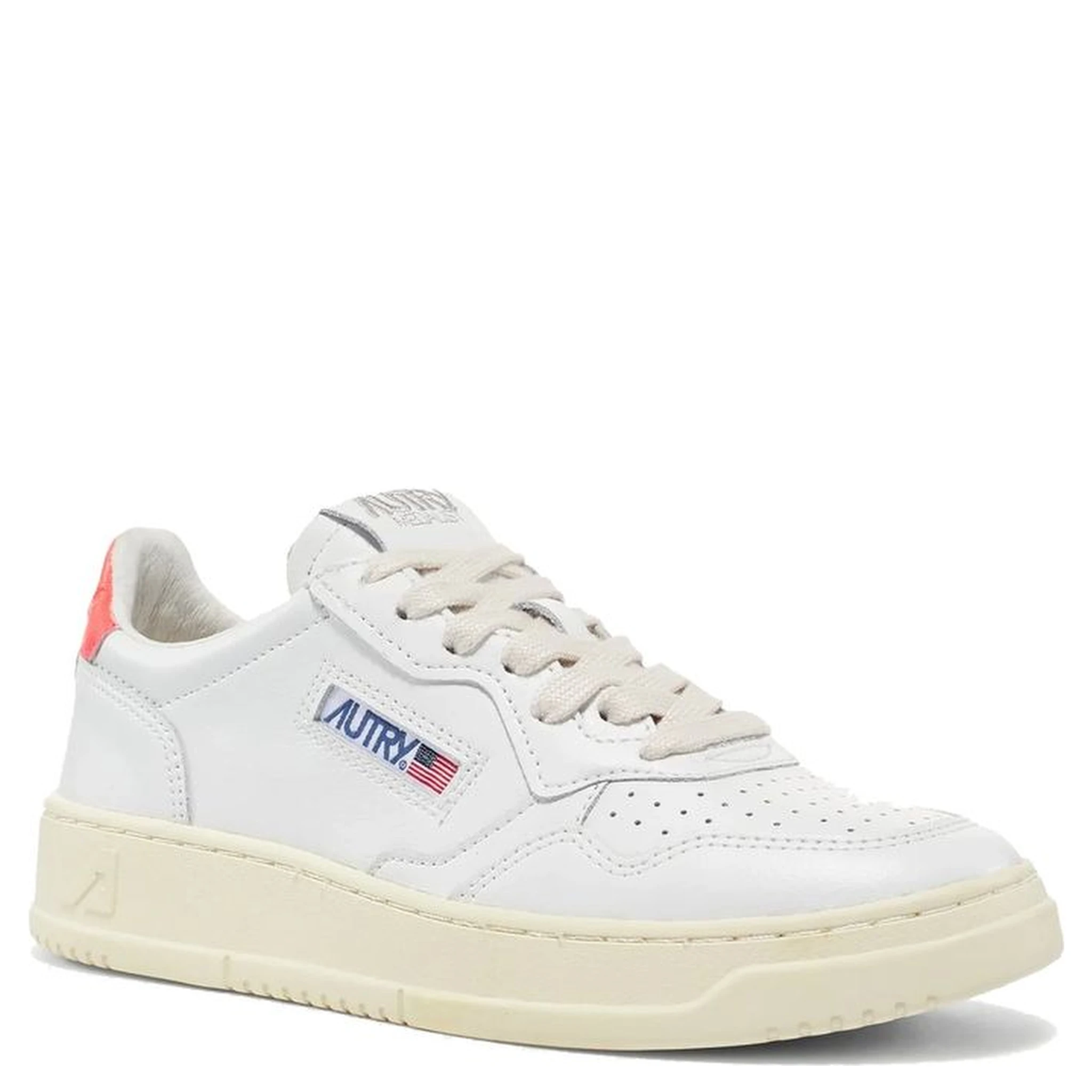 White Leather Low Top Sneakers