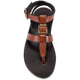Brown Calfskin Flip-Flop Sandals