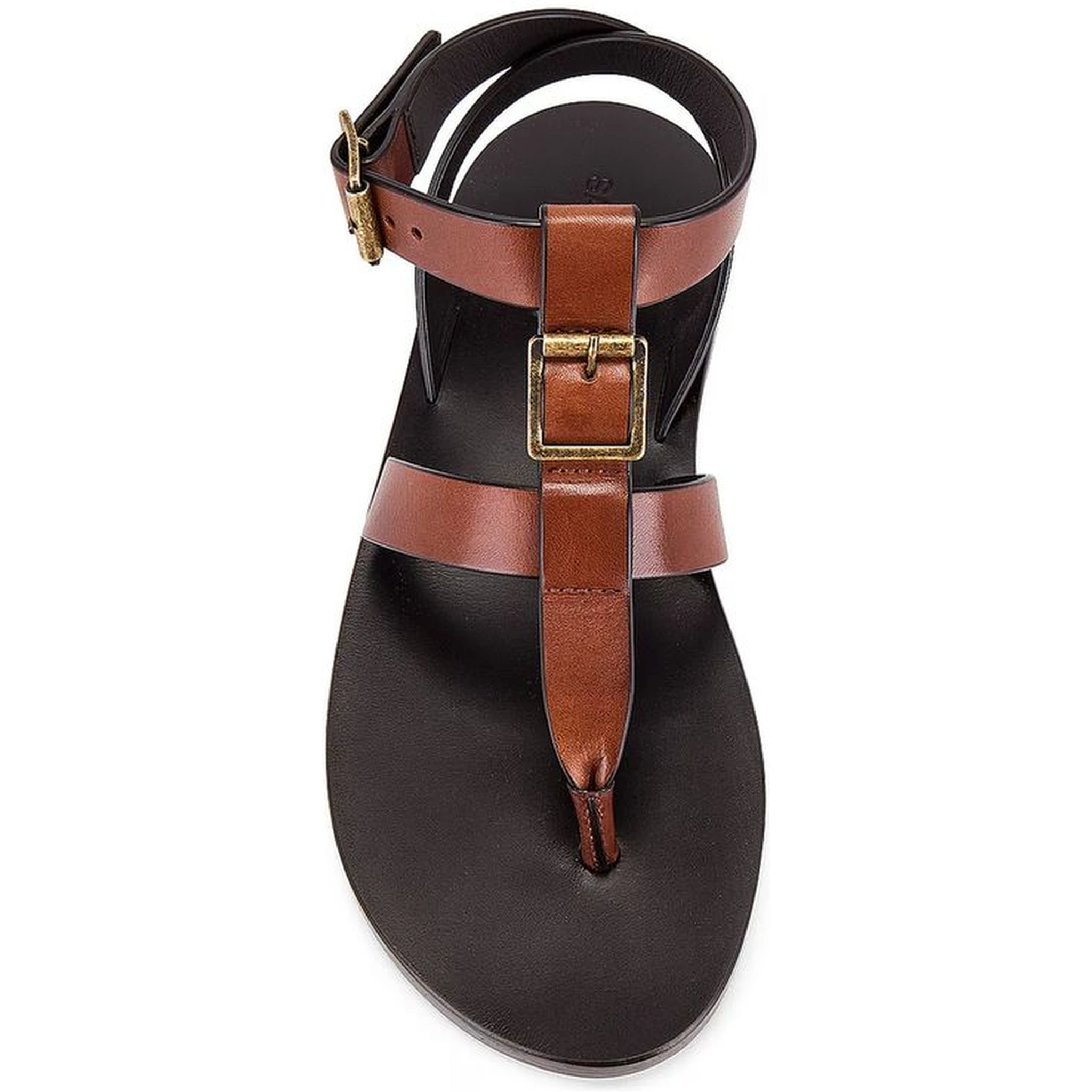 Brown Calfskin Flip-Flop Sandals