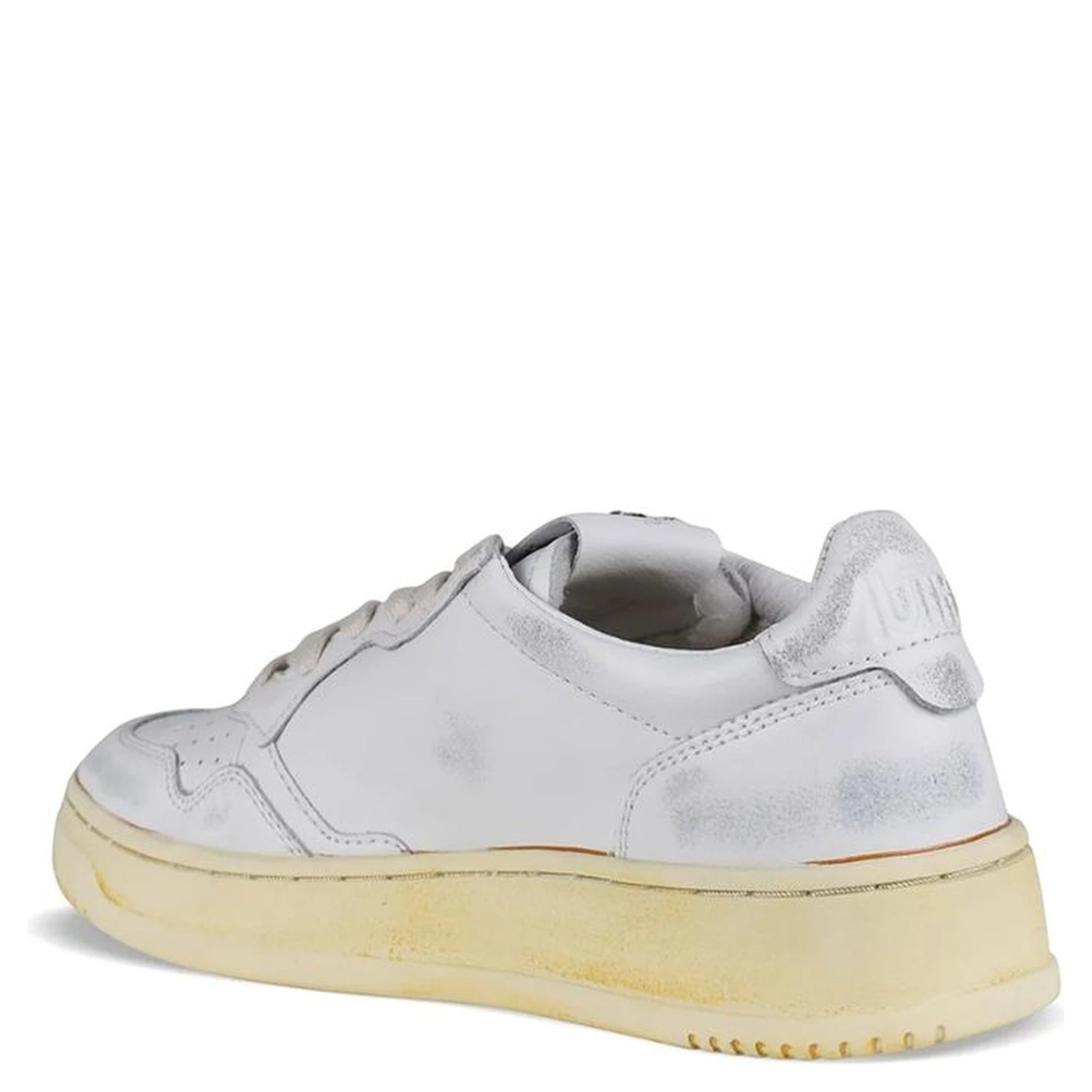 White Leather Low Top Sneakers