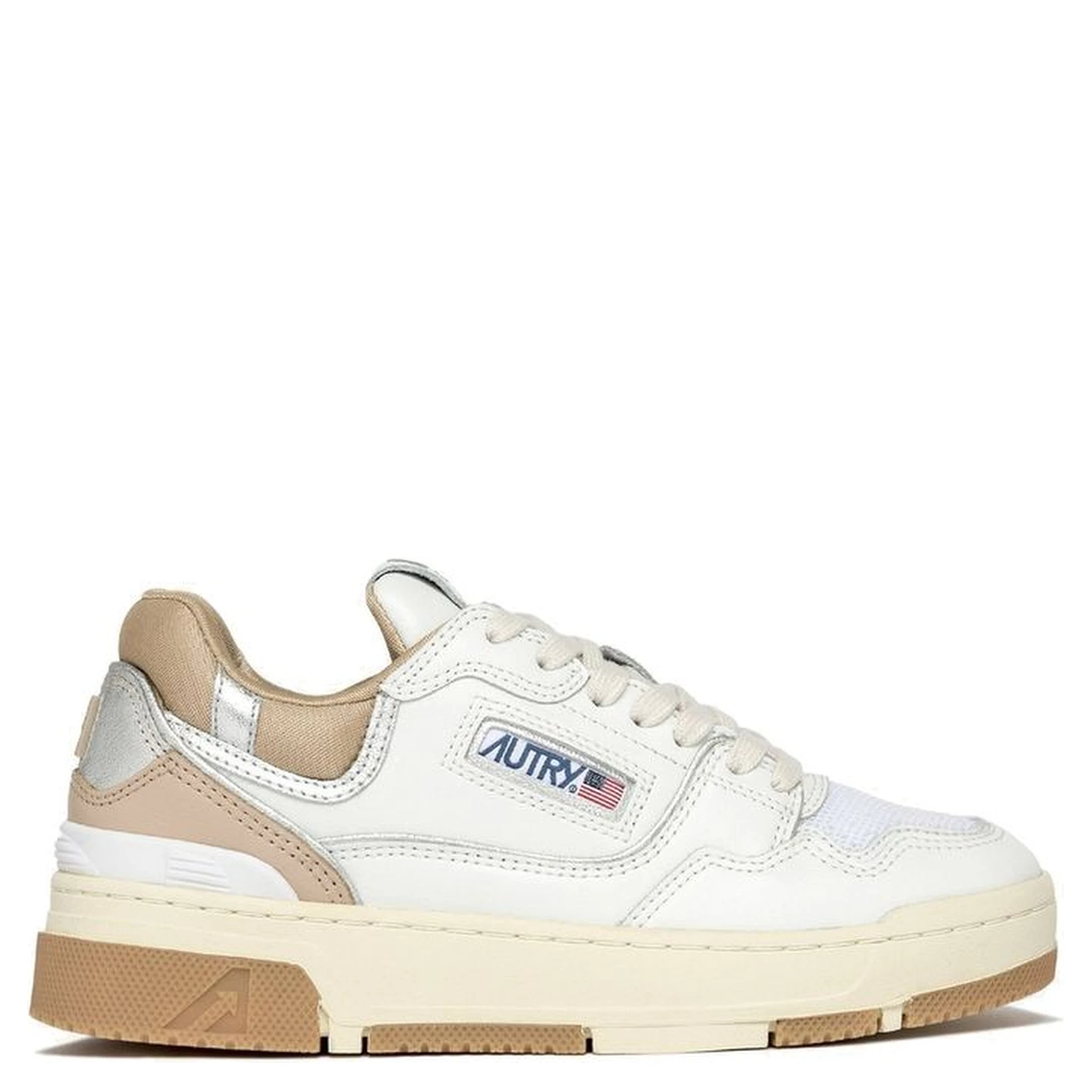 White Leather Low Top Sneakers