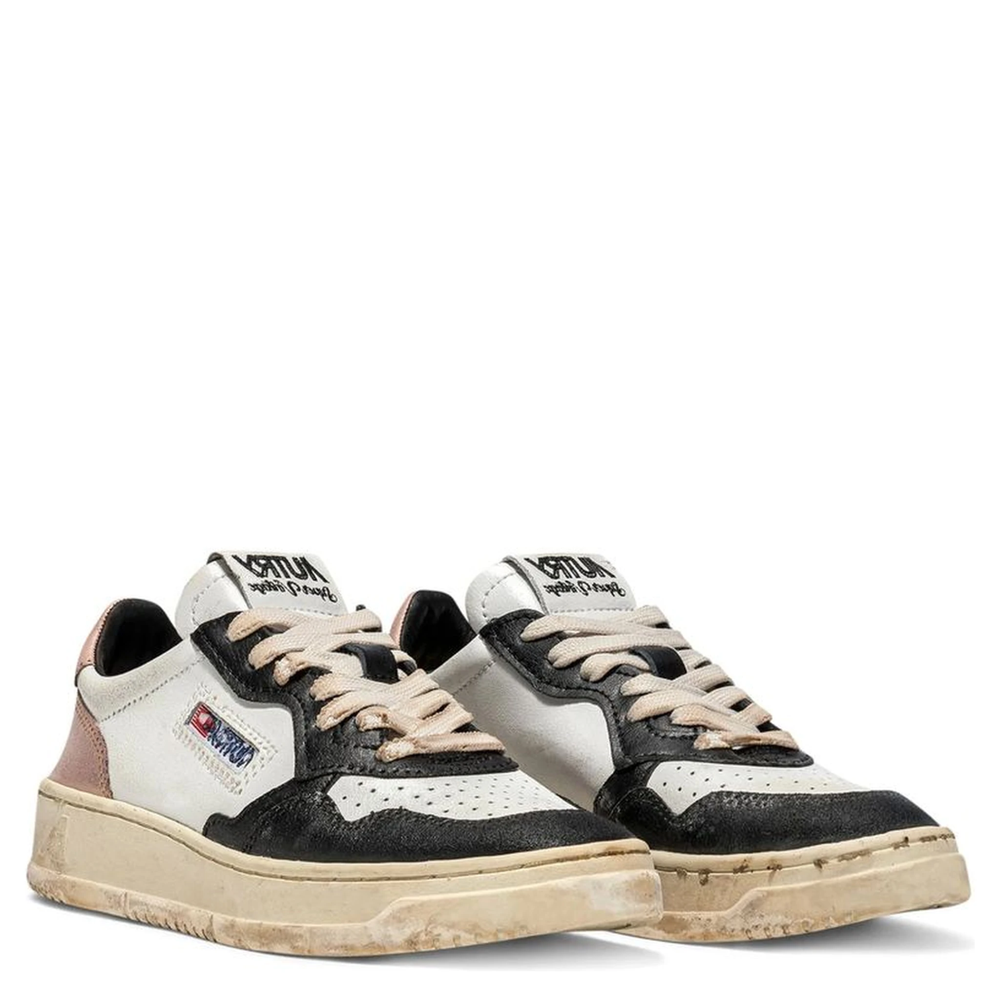 White Leather Low Top Sneakers