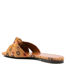 Brown Leather Slides