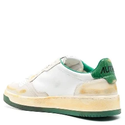 White Leather Low Top Sneakers