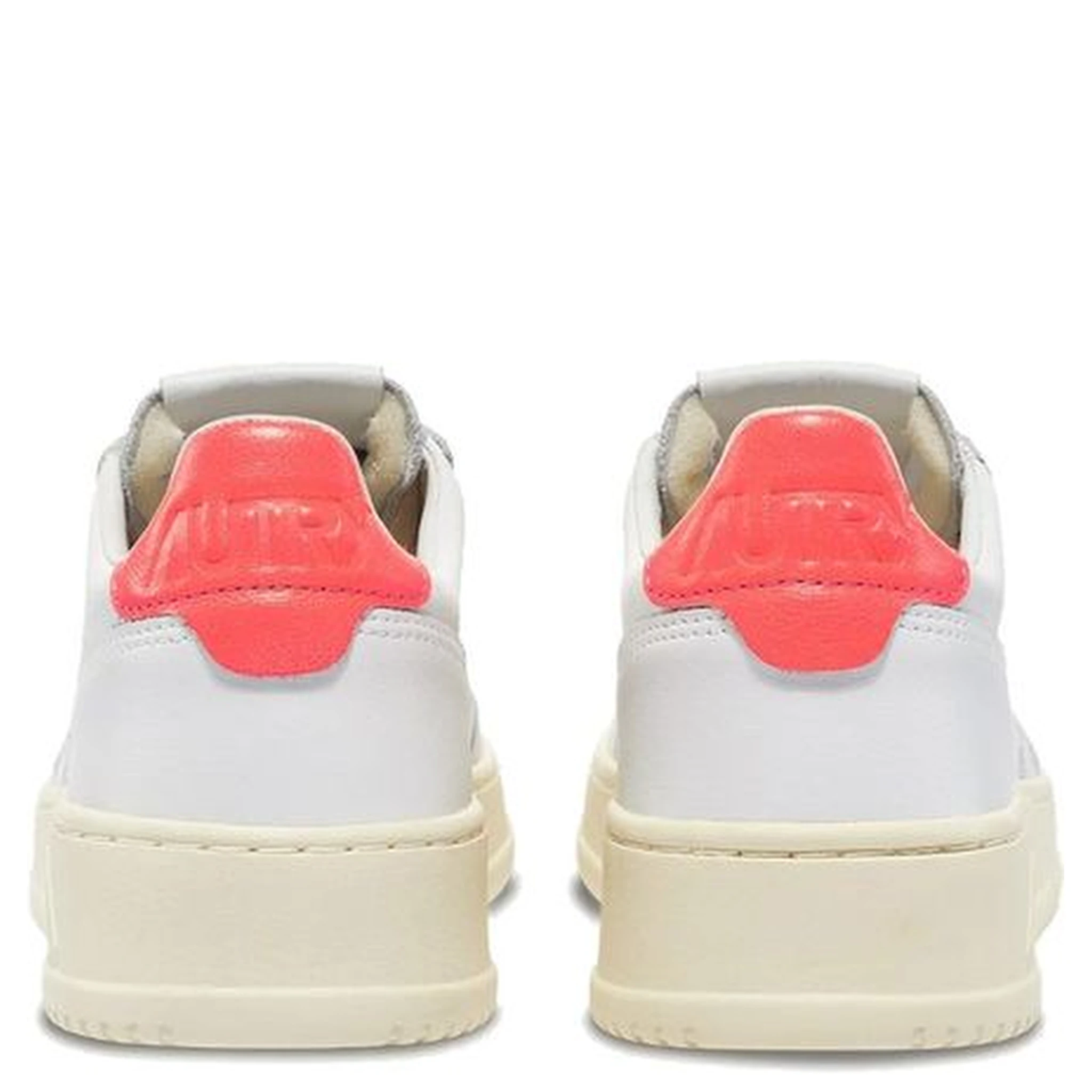 White Leather Low Top Sneakers