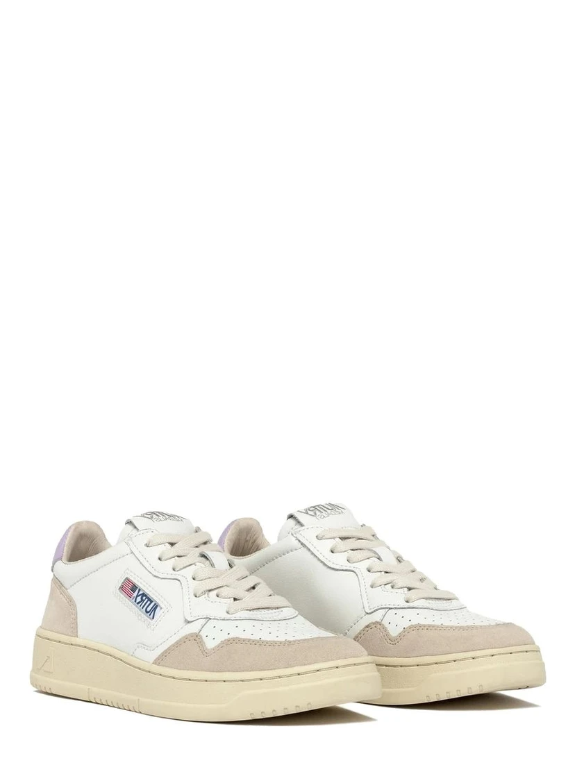 White Leather Low Top Sneakers