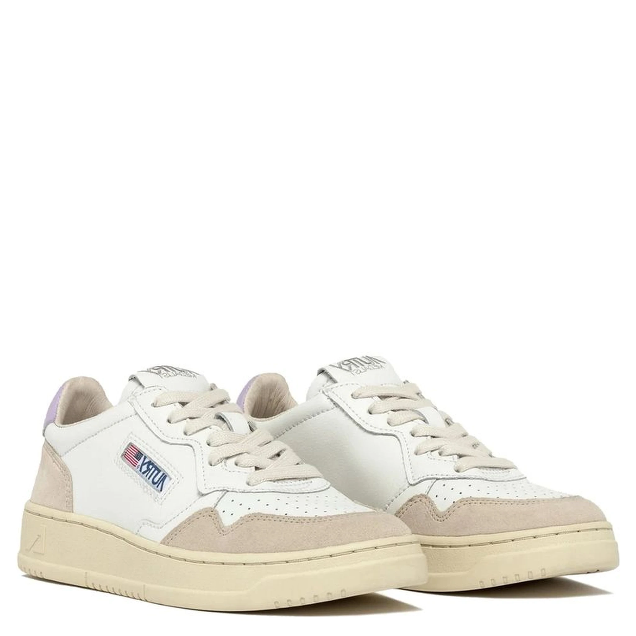 White Leather Low Top Sneakers